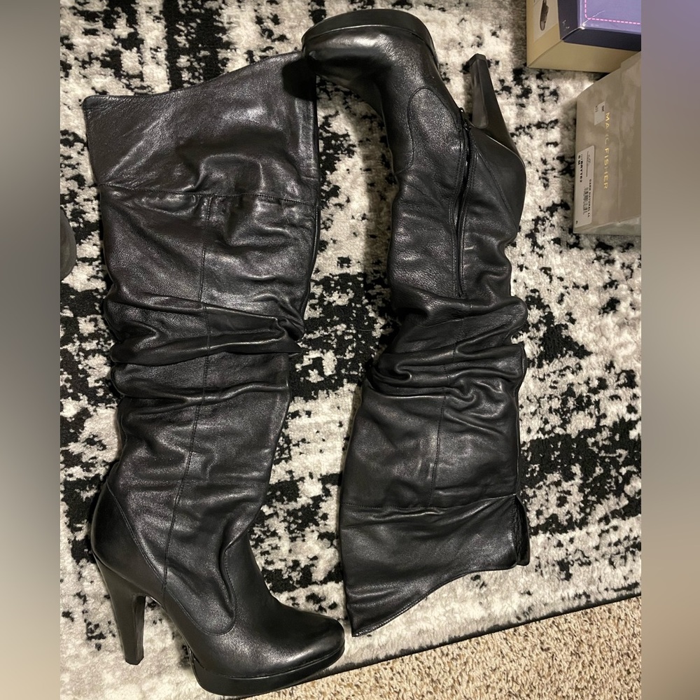 Jessica Simpson leather over the knee boots